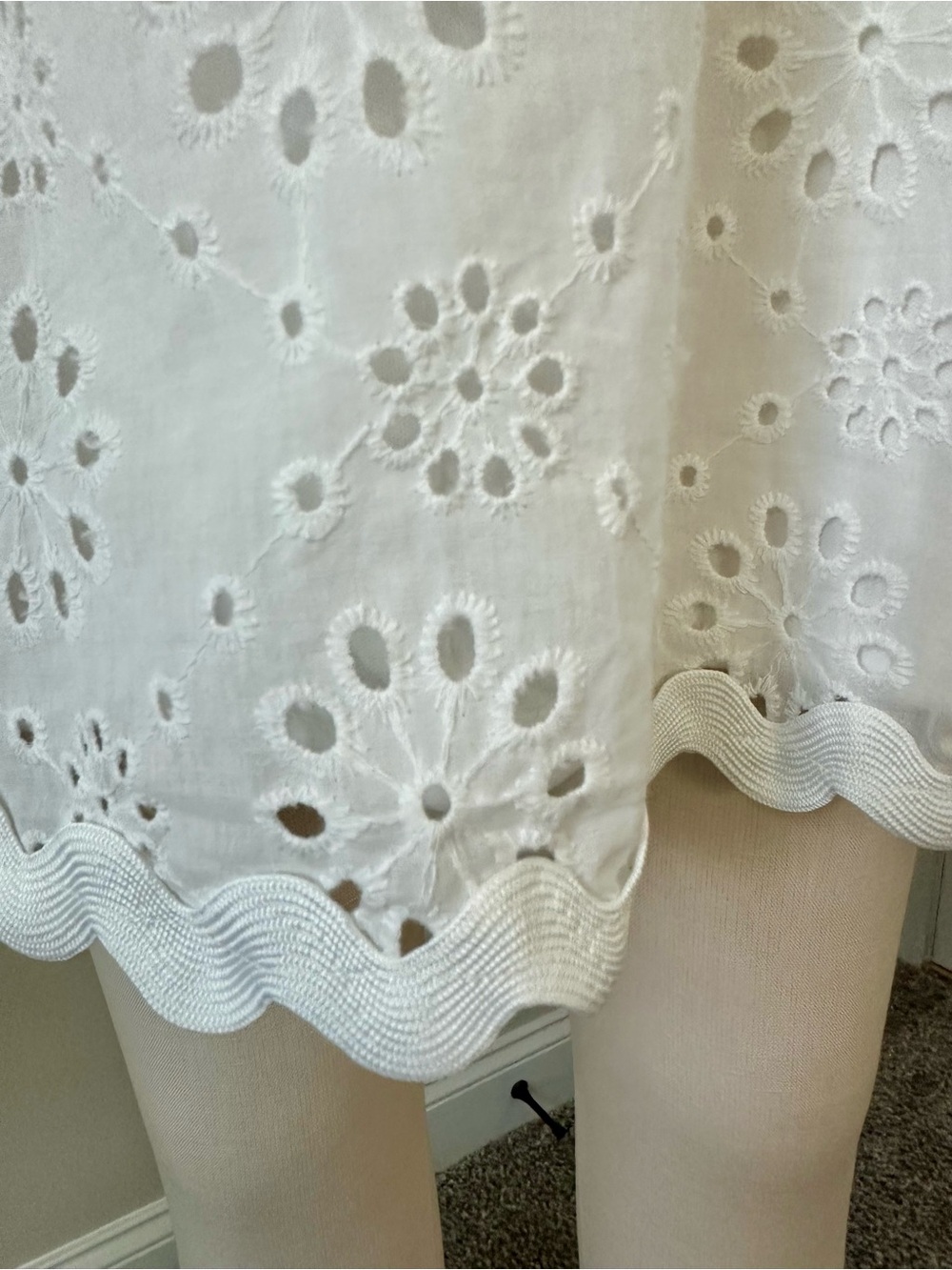 NWT Francesca's Collections Roxanne Ric Rac Eyelet Mini Dress - Picture 4 of 11
